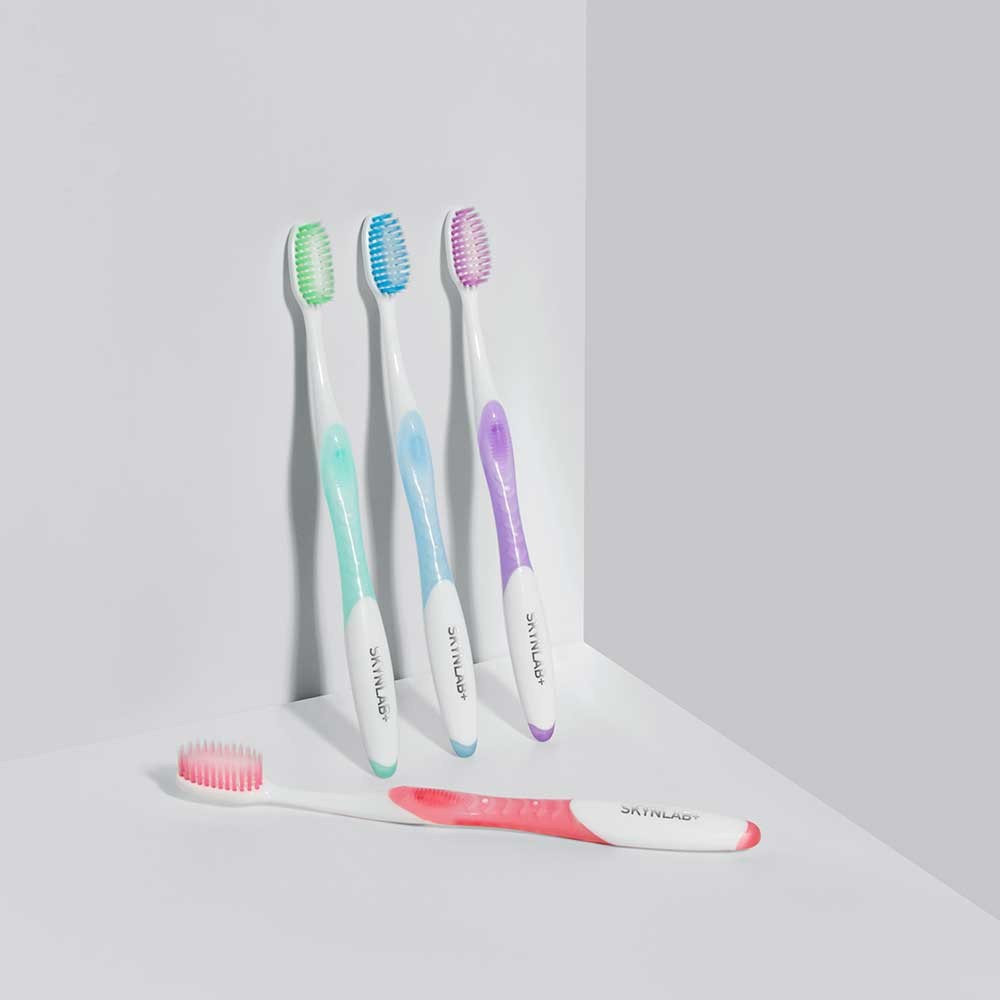 SKYNLAB แปรงสีฟันแพ็ค 4ชิ้น Premium Slim Soft Toothbrush