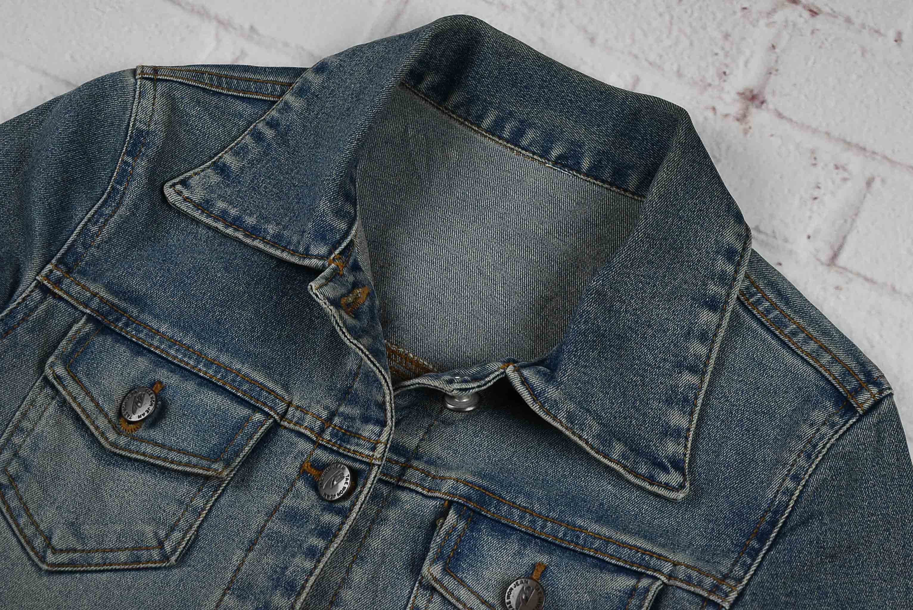 "เสื้อเด็ก" JEANS อกจริง 30 ไซส์ 120 เสื้อแจ็คเก็ตยีนส์ แขนยาว เด็กหญิงชาย ผ้ายืด เนื้อผ้านุ่มใส่สบาย มีกระเป๋าข้าง