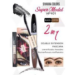 Sivanna Colors Super Model Double Extension Mascara HF901 ซีเวียนา มาสคาร่า 2หัว ซุปเปอร์โมเดลมาสคาร่า