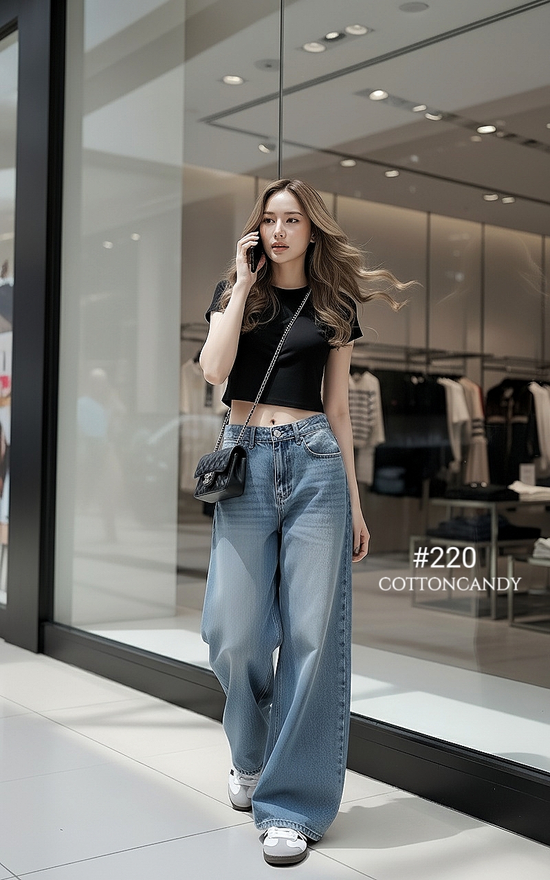 Tag#cottoncandy กางเกงยีนส์ ขากระบอกใหญ่เอวล่าง เนื้อยีนส์พรีเมี่ยม รุ่นนี้ผ้ายีนส์เกรดพิเศษ เกรดแบรนด์ เกรดห้างเท่านั้น ใส่สบายไม่อึดอัด แพทเทิลสวยเป๊ะ ใส่แมทง่ายสุดๆ โทนสีสวยคลาสสิค บอกเลย ทำถึงมากกก