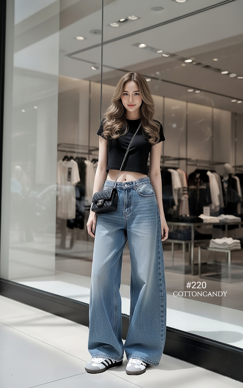 Tag#cottoncandy กางเกงยีนส์ ขากระบอกใหญ่เอวล่าง เนื้อยีนส์พรีเมี่ยม รุ่นนี้ผ้ายีนส์เกรดพิเศษ เกรดแบรนด์ เกรดห้างเท่านั้น ใส่สบายไม่อึดอัด แพทเทิลสวยเป๊ะ ใส่แมทง่ายสุดๆ โทนสีสวยคลาสสิค บอกเลย ทำถึงมากกก