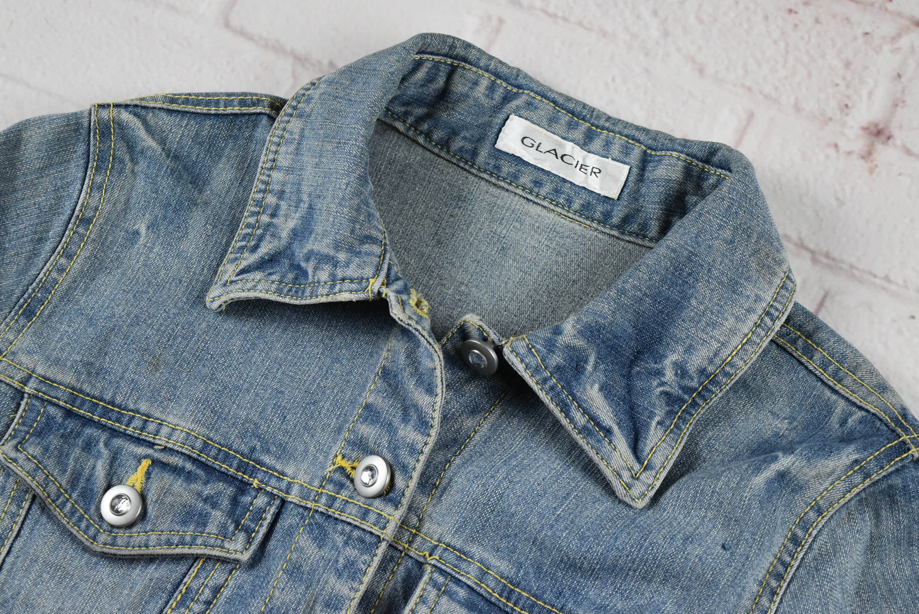 GLACIER อกจริง 33 ไซส์ 150 เสื้อแจ็คเก็ตยีนส์ แขนยาว เด็กหญิงชาย ทรงสวยใส่สบาย ใส่คลุมกันแดด