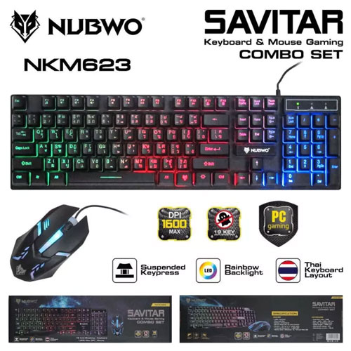 NKM-623 NUBWO SAVITAR KEYBOARD & MOUSE GAMING KB-KM-NW-623XX