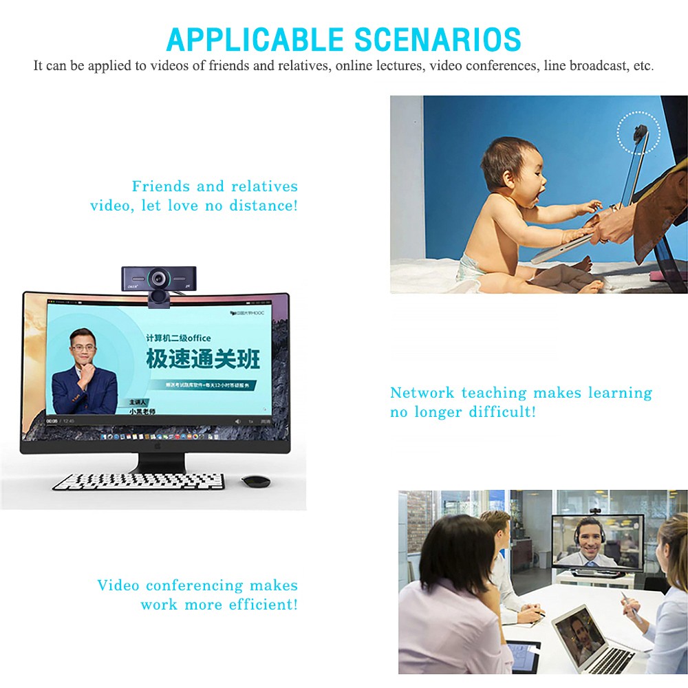 HD-89-2K OKER WEBCAM FULL 1080P/720P 60fps SKU-02926