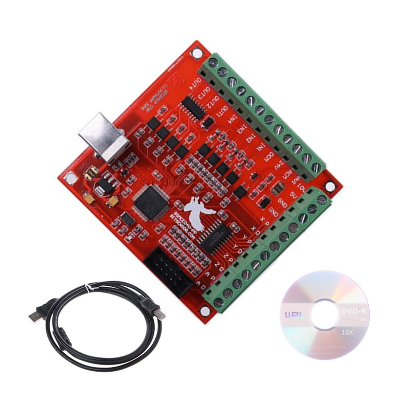 USB MACH3 100Khz Breakout Board 4 Axis + USB Cable + Manual CD