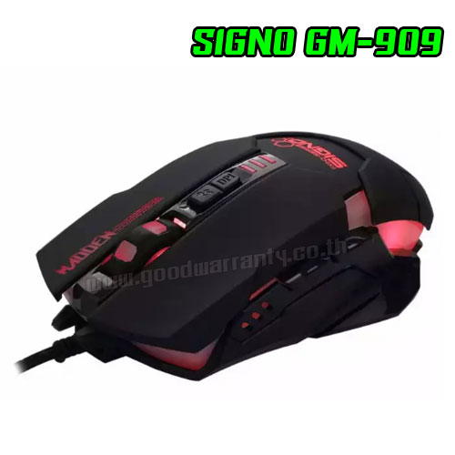 SIGNO GM-909+PAD BLACK SIGNO GAMING 2000DPI LED 7สี GM-909 MO-SI-OU-GM909