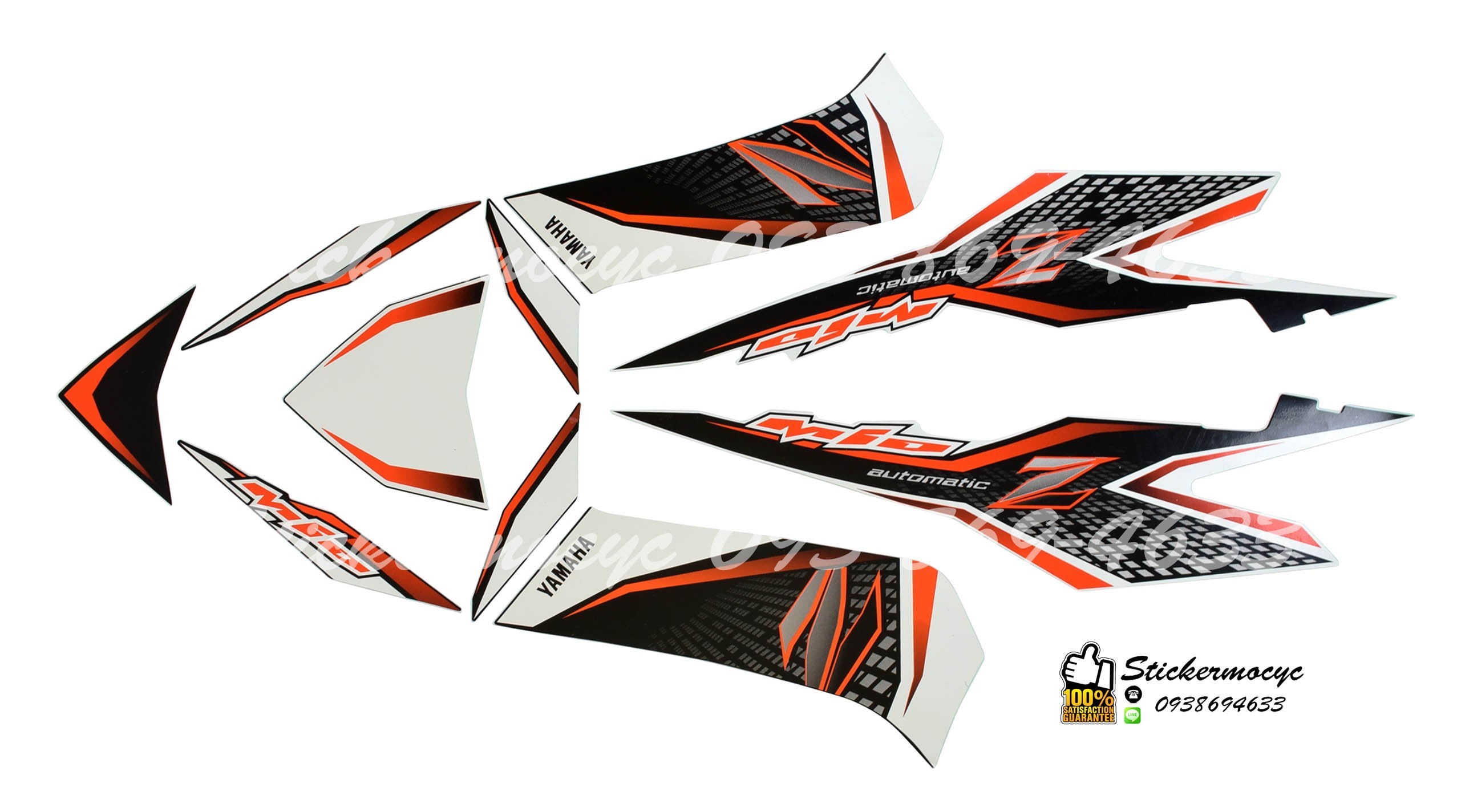 Sticker YAMAHA MIO ปี 2011 รุ่น 24 Z ติดรถสี ส้ม ขาว ดำ (เคลือบเงา) สติ๊กเกอร์ 3M แท้ สติ๊กเกอร์ติดมอไซค์ ยามาฮ่า มีโอ