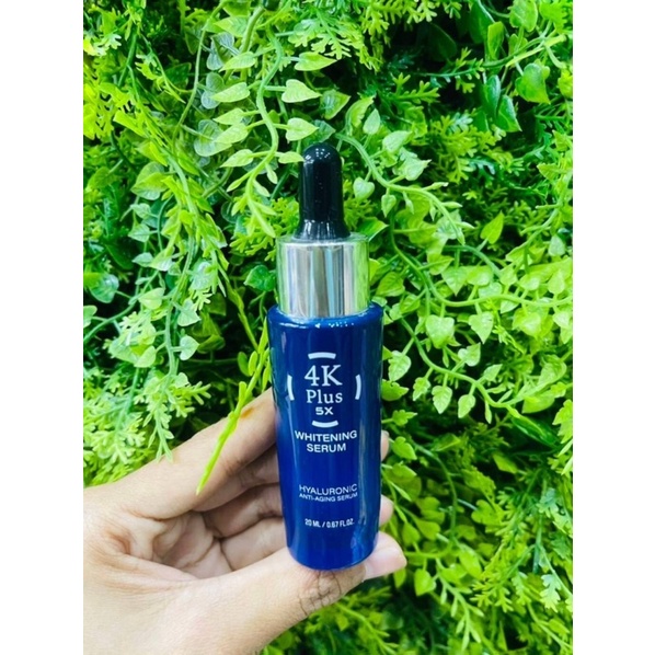 เซรั่ม 4K Plus 5X Whitening Serum 20 ml สูตรเข้มข้นด้วยส่วนผสมไฮยาลูโรนิค คอลลาเจน และวิตามินบี 3