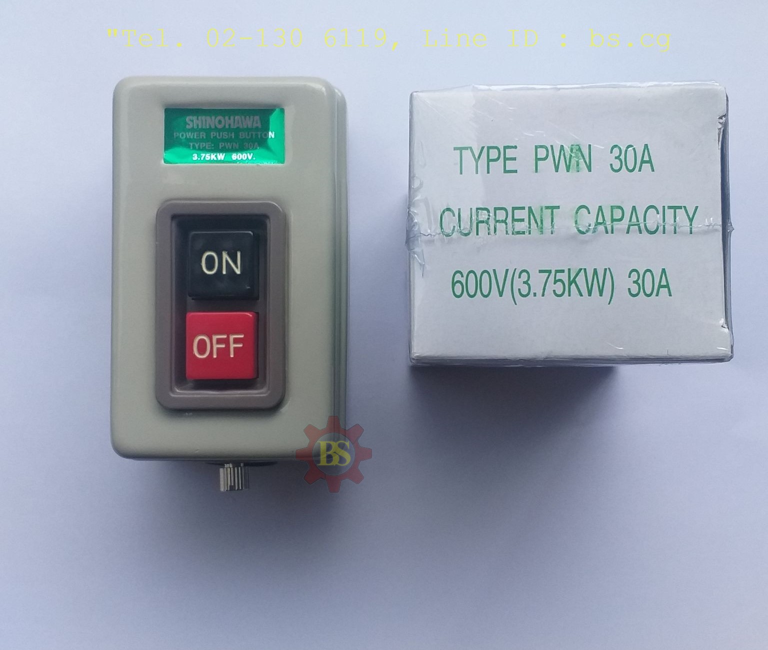 SHINOHAWA : สวิตช์กดจม ON-OFF PWN-30A 3P 30A(CP012)