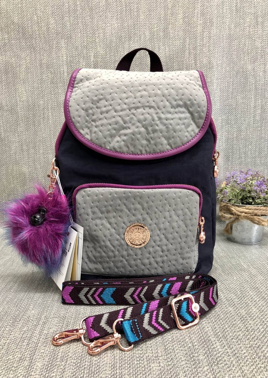 กระเป๋าเป้แบรนด์เนมคีปลิ้งค์&Kiplink backpack สีเทา