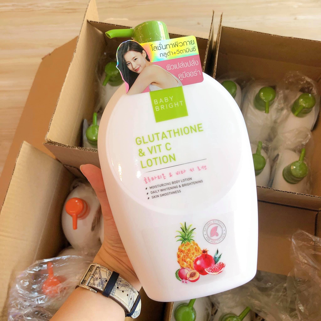 Baby Bright Body Lotion 750 ml. เบบี้ไบร์ท โลชั่นบำรุงผิวกาย ขวดใหญ่ 750 มิลลิลิตร (กลูต้า/คาเวียร์/นมแพะ/แซลมอน)