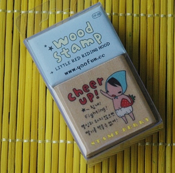 สแตมป์ยางด้ามไม้ cheer up 2.8x2.8ซม