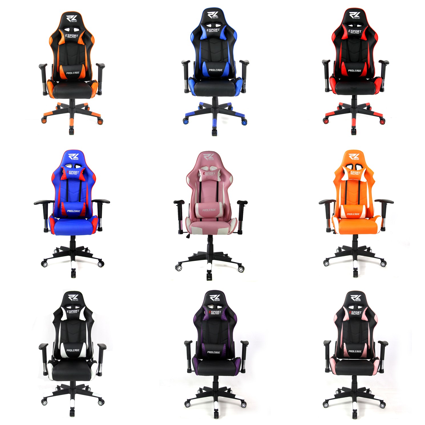 เก้าอี้ เกมมิ่งProleage ERGONOMIC GAMING CHAIR รุ่น PL-101 สีชมพูดำ SKU-00803