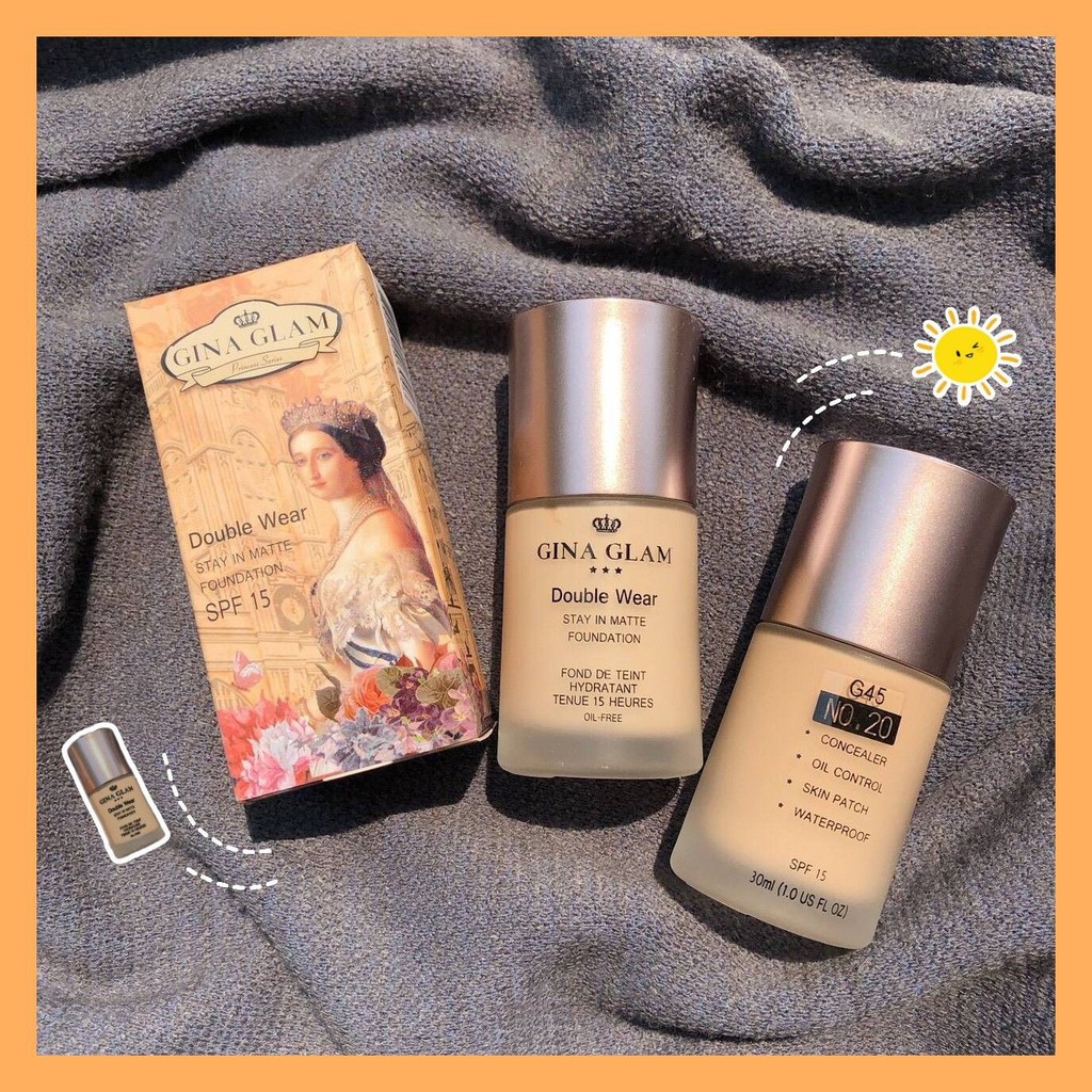 Gina Glam Double Wear Stay In Matte foundation SPF 15 30 ml. G45 ครีมรองพื้น
