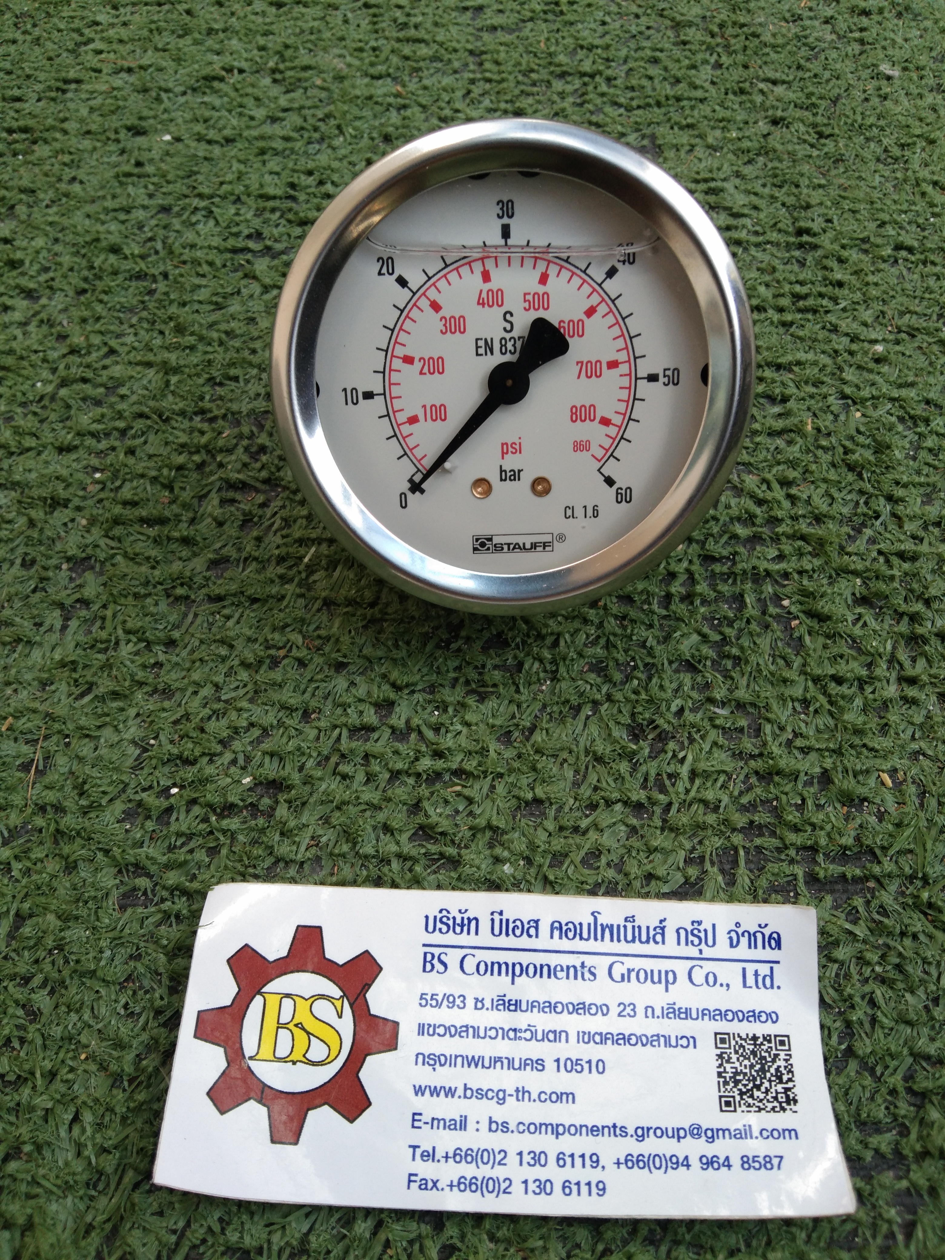 STAUFF : Pressure Gauge Panel mounting SPG-063-00060-01-P-N04 1/4NPT, 0…60bar, bar/PSI