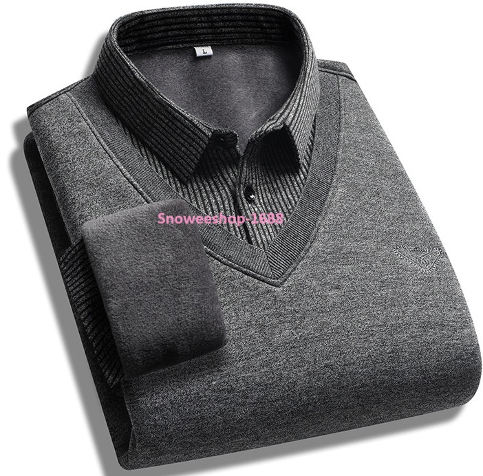 เสื้อเชิ้ตผู้ชายบุขนด้านใน บุขนทั้งตัว แบบเลียนแบบใส่สองตัว แต่งเสื้อกั๊กด้านนอกเหมือนสวมทับกัน สีพื้นงานพรีเมี่ยมผ้านิ่ม ใส่สบายใส่ได้ถึงอุณหภูมิติดลบ มี 4 สี ไซ M ถึง 4XL