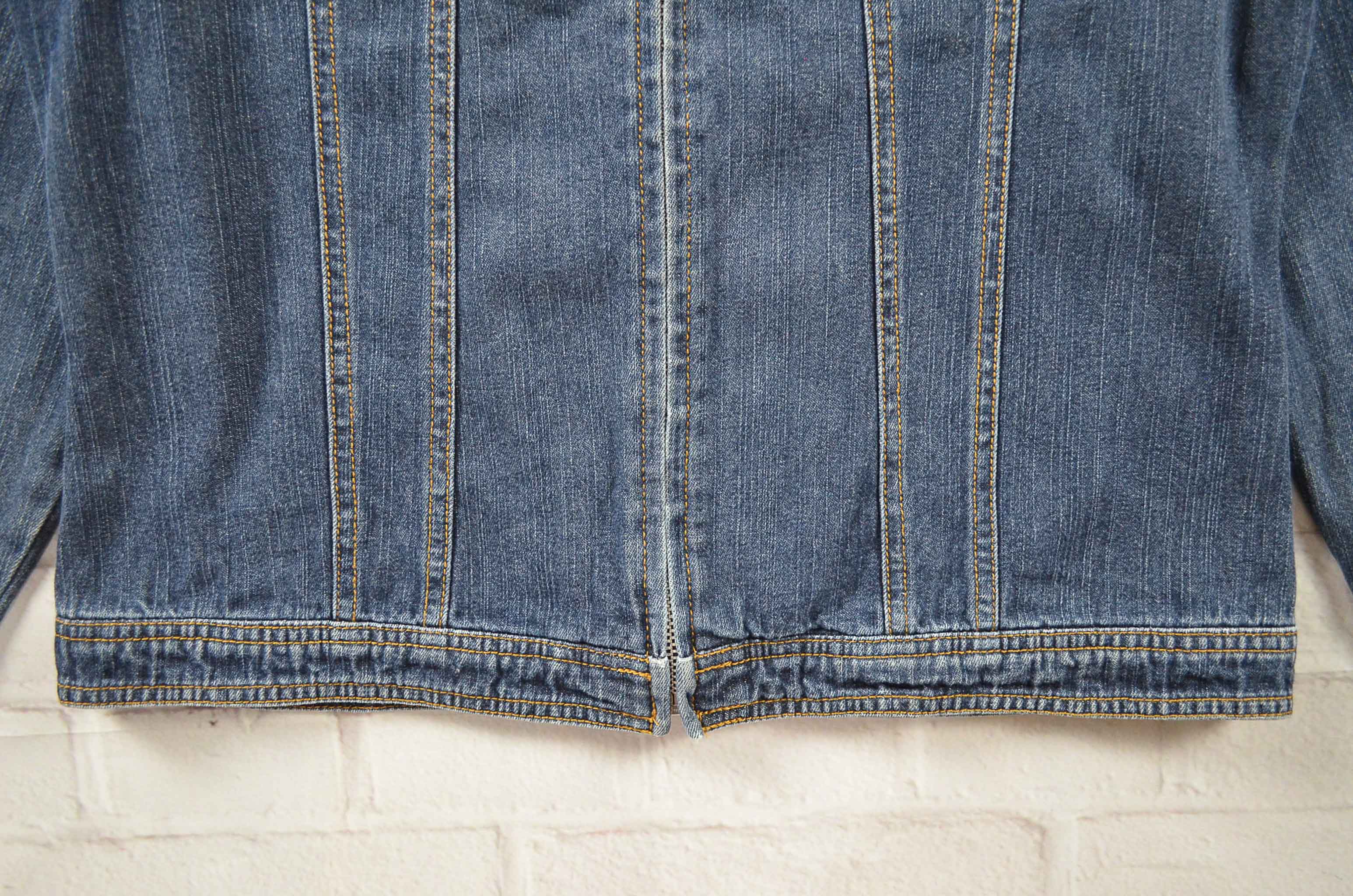 B.L.T.C อกจริง39' (L) เสื้อแจ็คเก็ตยีนส์ เสื้อยีนส์แขนยาวหญิงชาย ผ้านุ่มใส่สบาย มีซิปหน้าสภาพสวย