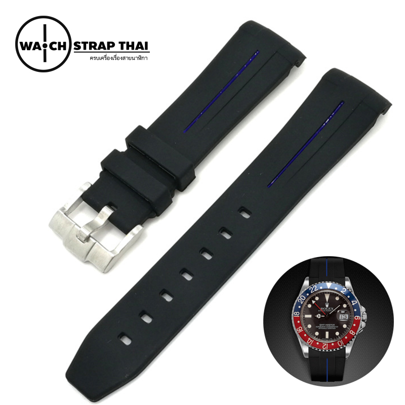 สายนาฬิกายาง RUBBER B น้ำเงิน สำหรับ ROLEX ขนาด 20 mm RUBBER B WATCH STRAP BLUE