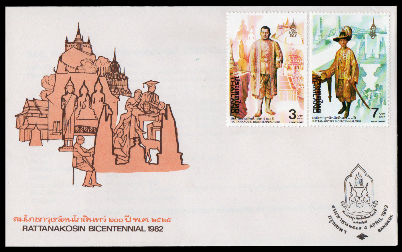 ซองวันแรกจำหน่ายที่ระลึกงานสมโภชกรุงรัตนโกสินทร์ 200 ปี