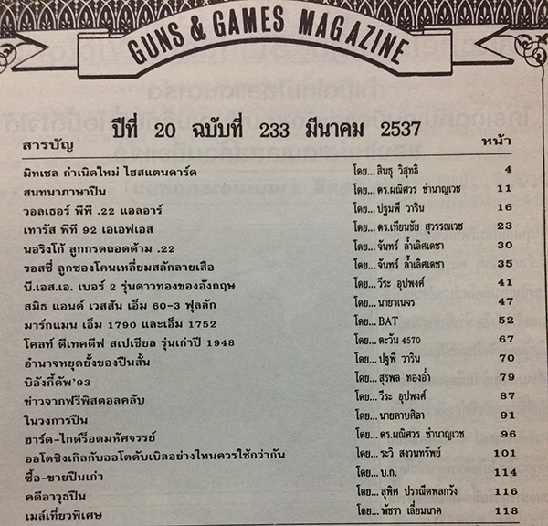 อาวุธปืน ปีที่ 20 ฉบับที่ 233 มีนาคม 2537