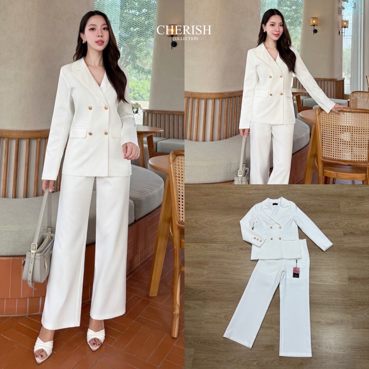 Setsuit เสื้อ+กางเกง ลุค CEO เรียบหรู ดูทันสมัย ทรงสวย ใช้ผ้าดี ใส่สบาย ตัวเสื้อสูทแต่งกระดุมทองมีกระเป๋า พร้อมซับในทั้งตัว มาพร้อมกับกางเกงขากระบอก มีกระเป๋า 2 ข้าง เซตนี้จะใส่ทำงาน หรือออกงานดูดีสุดๆค่ะ