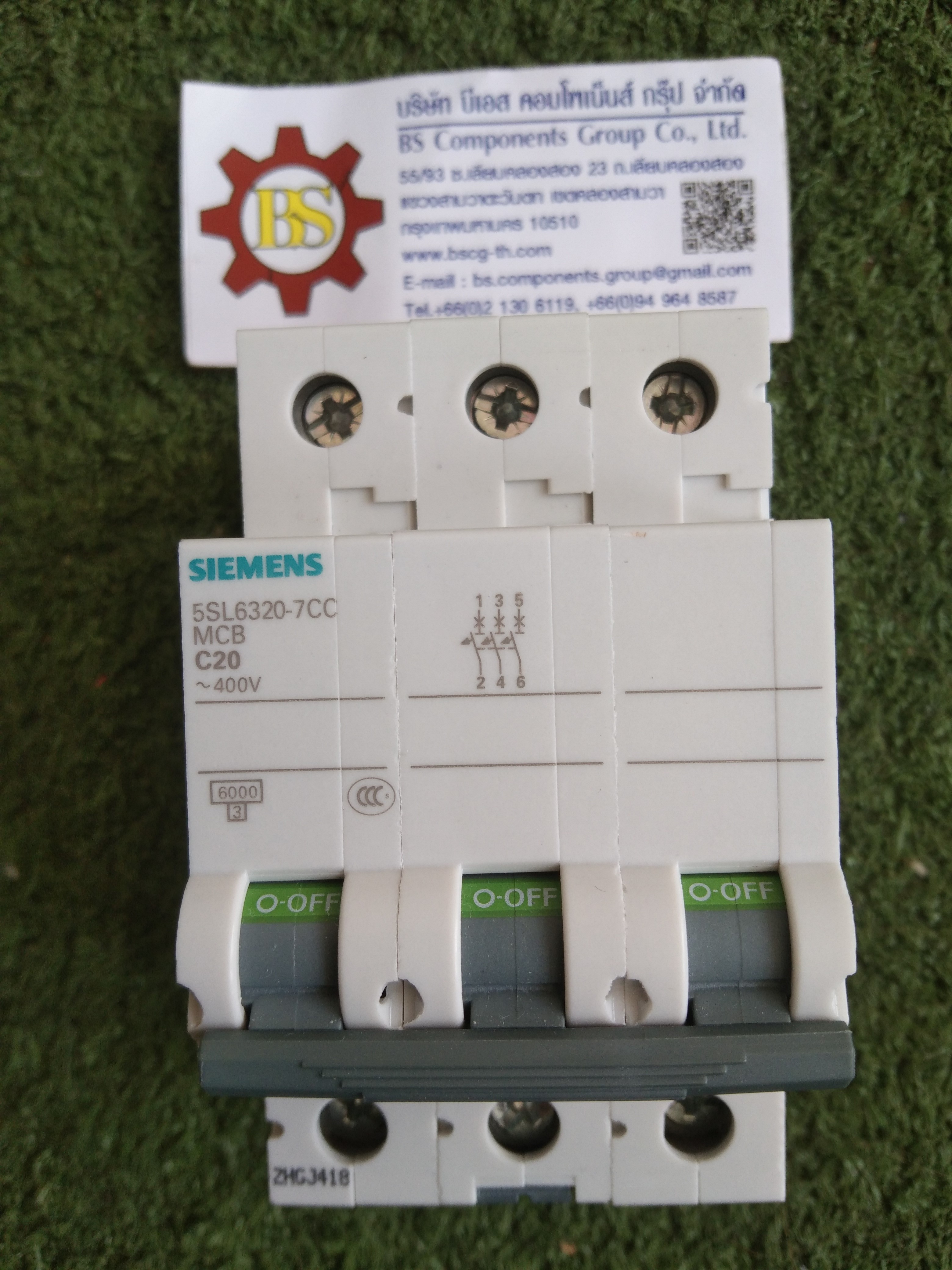 SIEMENS : MCB. ลูกย่อย 5SL6320-7RC 3P 20A 6kA