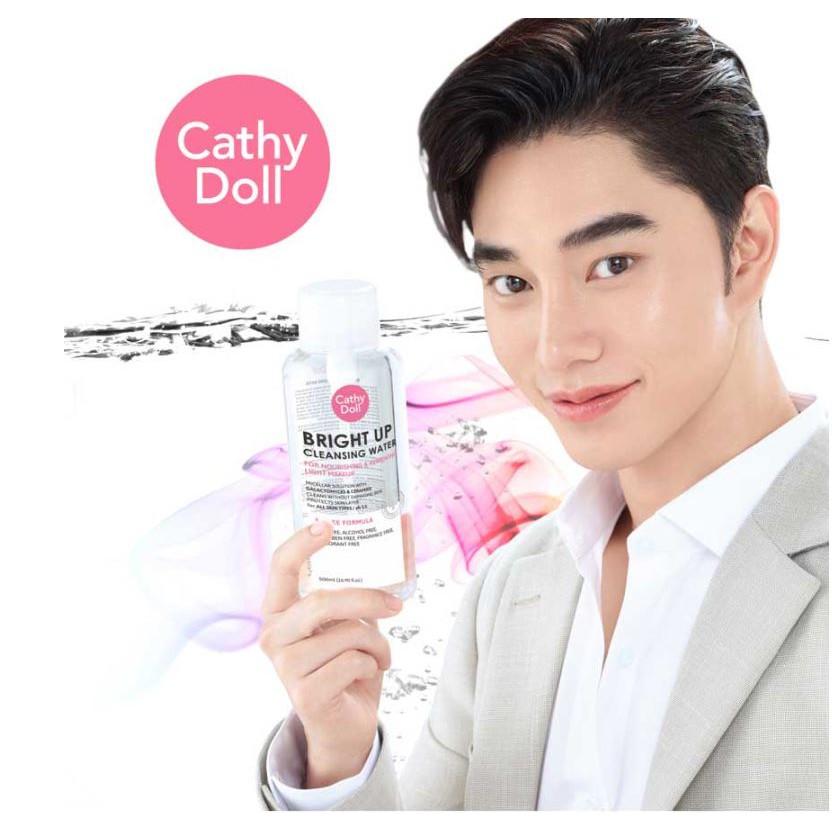 Cathy Doll Hyaluron / Bright Up Cleansing Water เคที่ดอลล์ คลีนซิ่งวอเตอร์ 500ml. ล้างเครื่องสำอาง