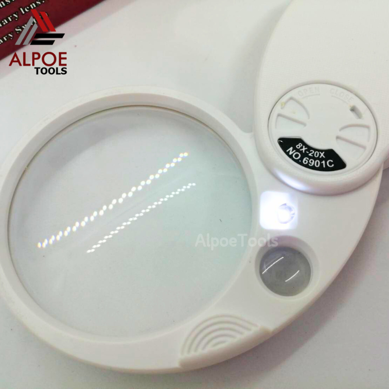 เลนท์ขยายพับได้ มีไฟ แบบพวงกุญแจ รหัส No.6901A-C ทรงรูปมะม่วง