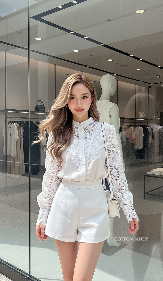 Tag#cottoncandy เสื้อดีเทลแต่งลูกไม้ฉลุ รุ่นนี้งานนำเข้าเกรดดีพรีเมี่ยม แพทเทิลนี้ใส่สวยหรูแน่นอนคร่าาาาา