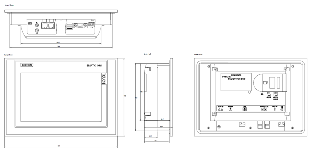 SIEMENS SIMATIC HMI TP900 Comfort, Comfort Panel 6AV2124-0JC01-0AX0