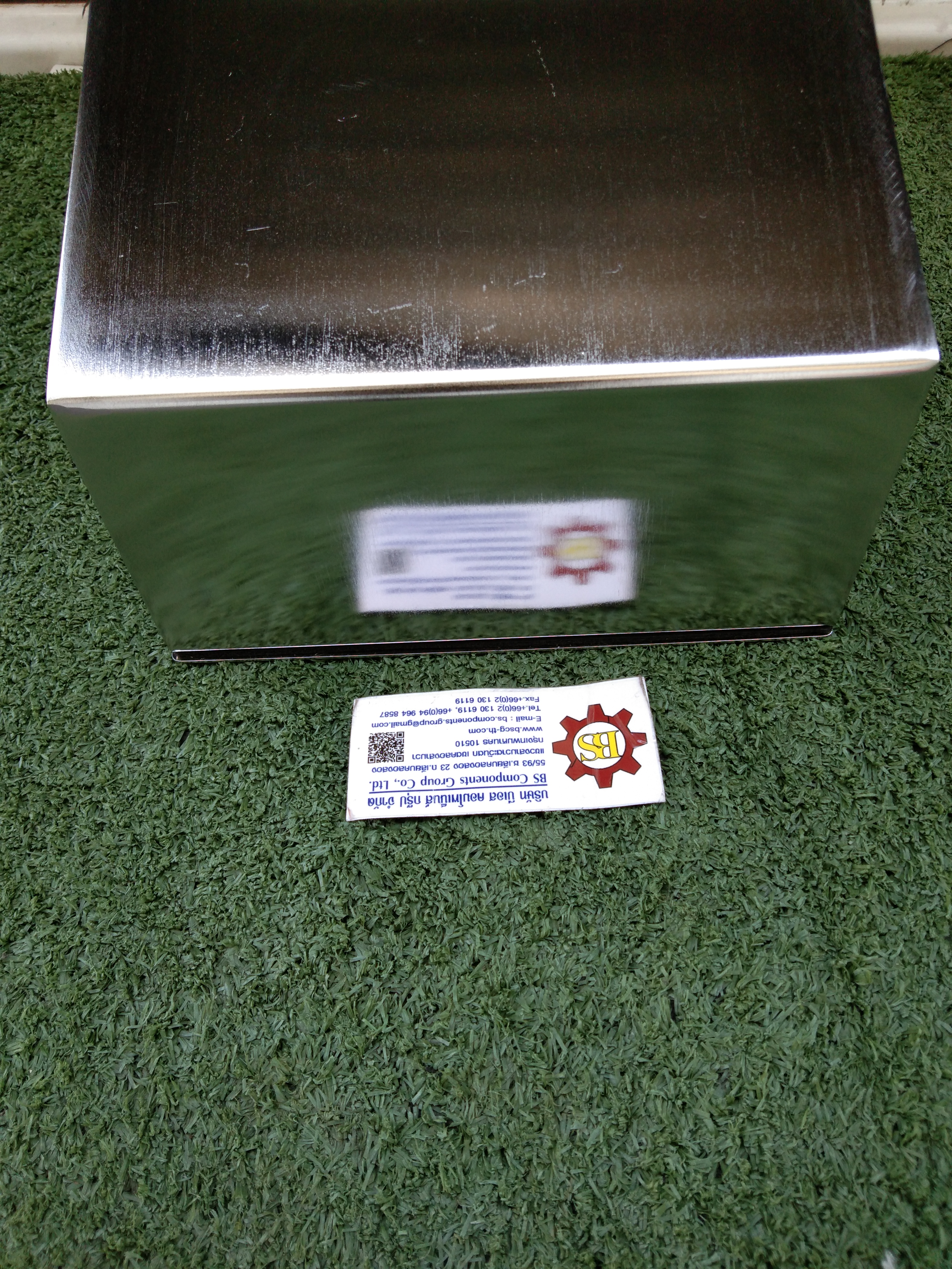 กล่องสแตนเลสด้านบนสโลป POWER PLUGS (D) W200xH150xD150mm.