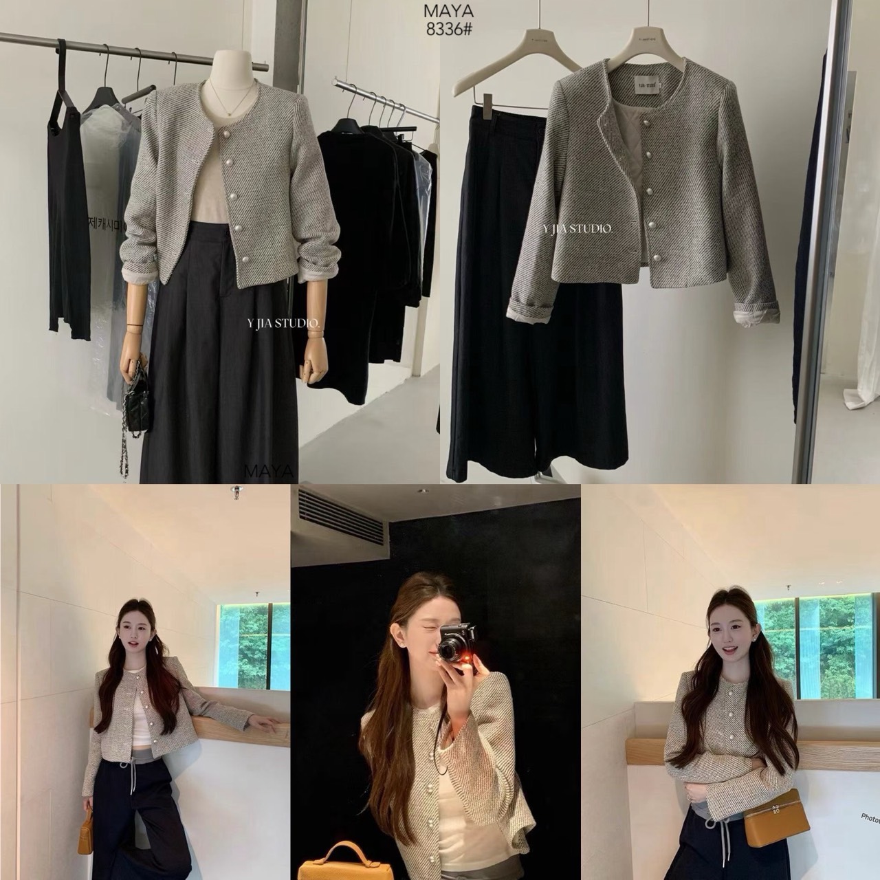 MAYA SHOP 8336# Blazer แขนยาว มีฟองน้ำเสริมบ่า แต่งกระดุมสีเงิน เนื้อผ้าดี มีซับใน