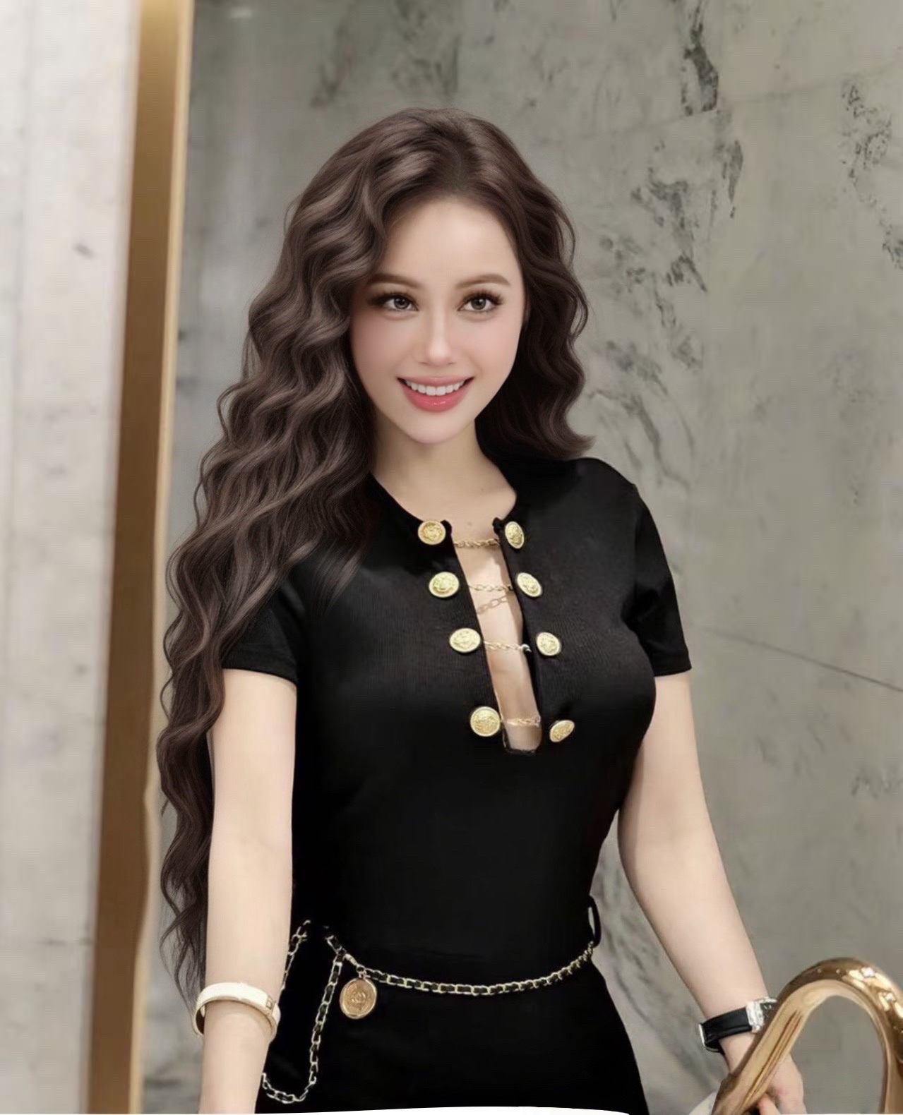 ชุดset2ชิ้น จั้มสูทขาสั้น(ผ้าดีมากๆ) ช่วงอกแต่งกระดุมและโซ่สุดหรู อกเสริมฟองน้ำ ซิปหลัง ซับในอย่างดี+เข็มขัดโซ่ทอง ชุดนี้ใส่ได้บ่อยไม่มีเบื่อ ต้องมีติดตู้ไว้เลยนะค่า❤️