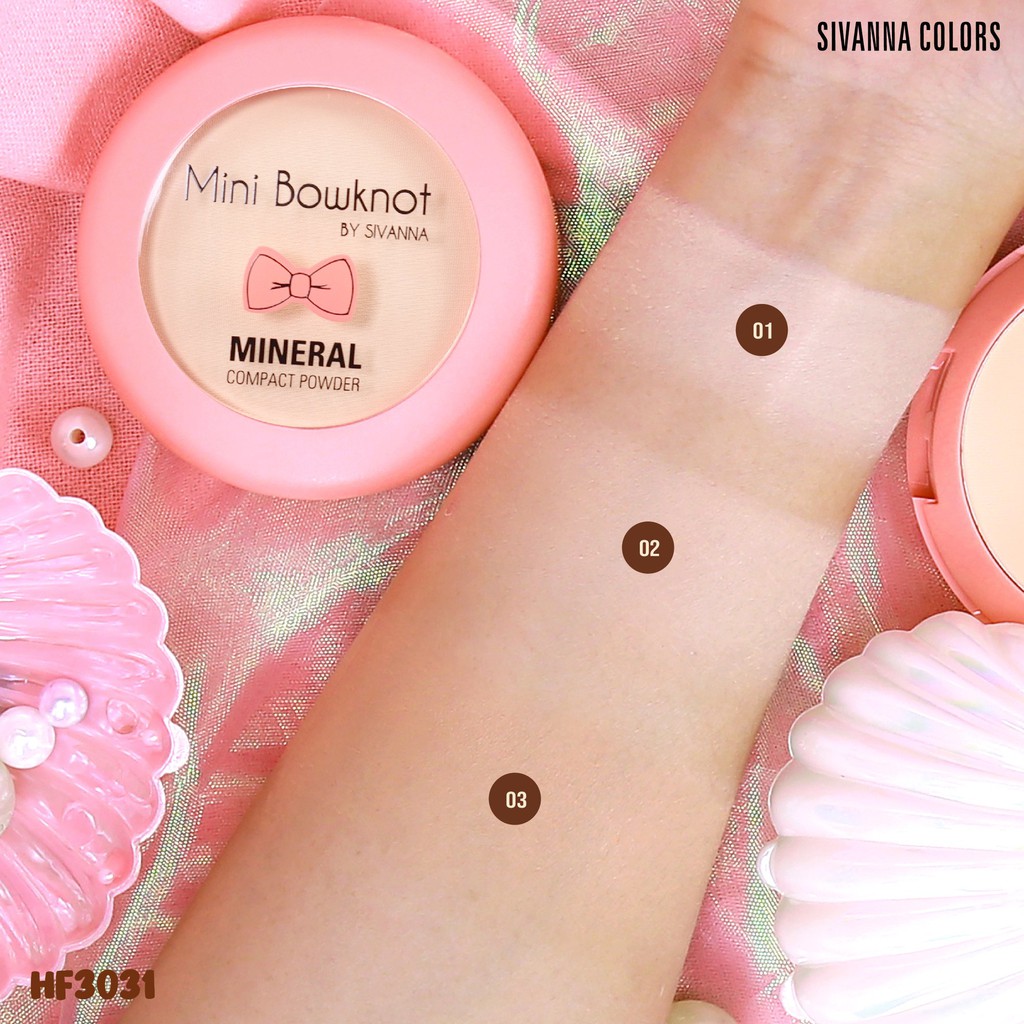 Sivanna Colors Mini Bowknot Mineral Compact Powder HF3031 ซีเวียน่า แป้งพัฟ มินิ โบนอท 8.5 กรัม