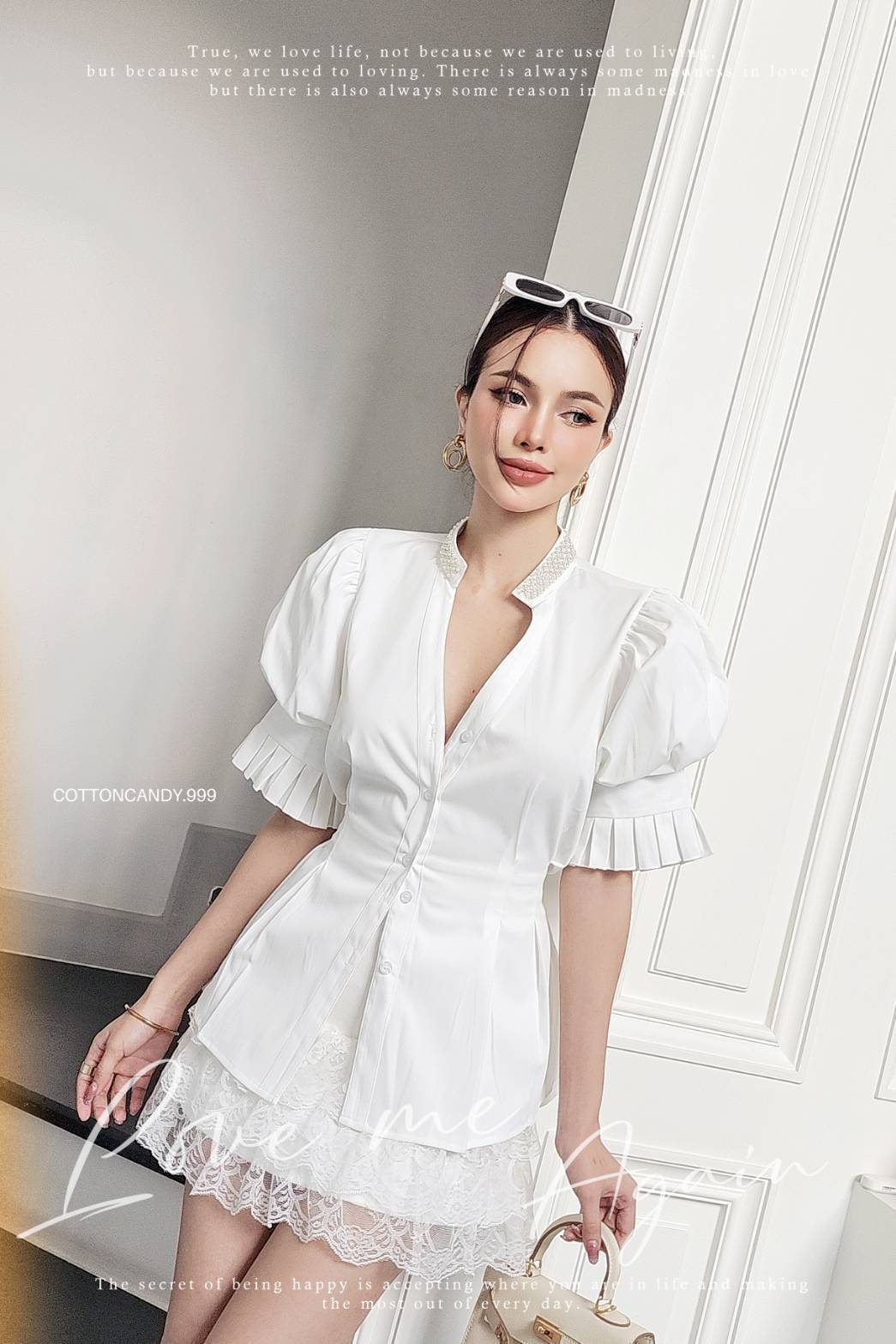 Tag# cottoncandy เสื้อรุ่นนี้ มันเริ่ดมากหรูหรา รุ่นนี้ล่าสุด Detail แต่งมุกที่ปกเสื้อ ใครใส่ก็สวย ใครใส่ก็ดูดี มีโบว์ด้านหลังผูกเข้าเชฟ ลูกค้าสามารถใส่แมทช์กับกางเกงหรือกระโปรงตัวโปรด บอกเลย ใส่สวยดูดีทุกคนแน่นอนคร่าาา