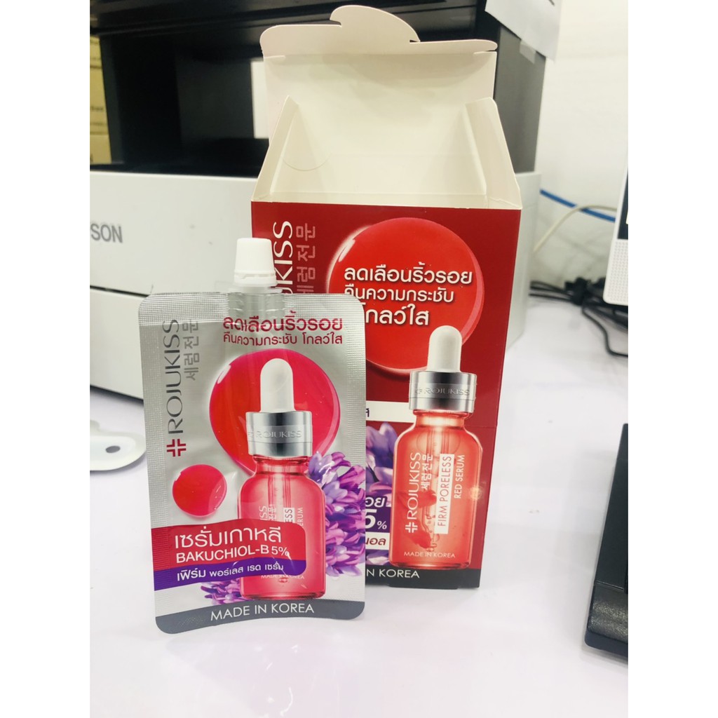 (1ซอง) Rojukiss Firm Poreless Red Serum โรจูคิส เฟิร์ม พอร์เลส เรด เซรั่ม 6มล