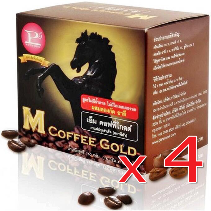 M Coffee Gold กาแฟเสริมสมรรถภาพท่านชาย 4 กล่อง บรรจุรวม 40 ซอง