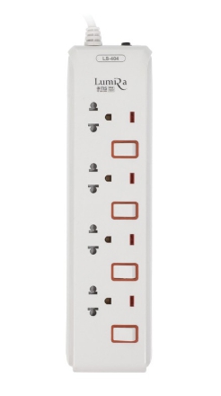 LUMIRA LUMIRA LS-404/5m ปลั๊กไฟ 4เต้า 4สวิทย์ สายยาว5M PG-LS-05-404WH
