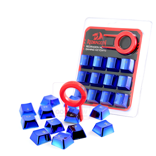 REDRAGON 12 Keycap PBT by GOODWARRANTY METAL COLOR ALL MECHANICAL สีน้ำเงินโครเมี่ยม SKU-00278