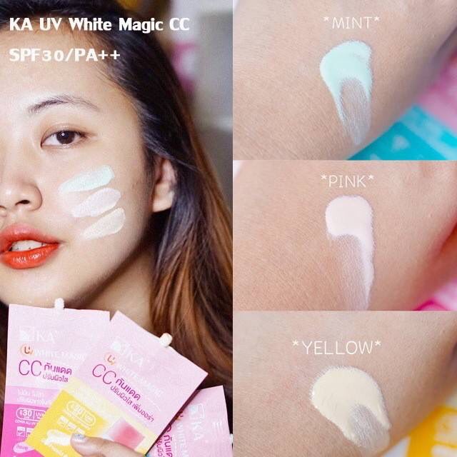 (1ซอง) KA UV White Magic CC Auto Corrector เค.เอ. กันแดด ปรับสีผิว ปิดจุดบกพร่อง ยูวี ไวท์ เมจิก ซีซี SPF30 PA++