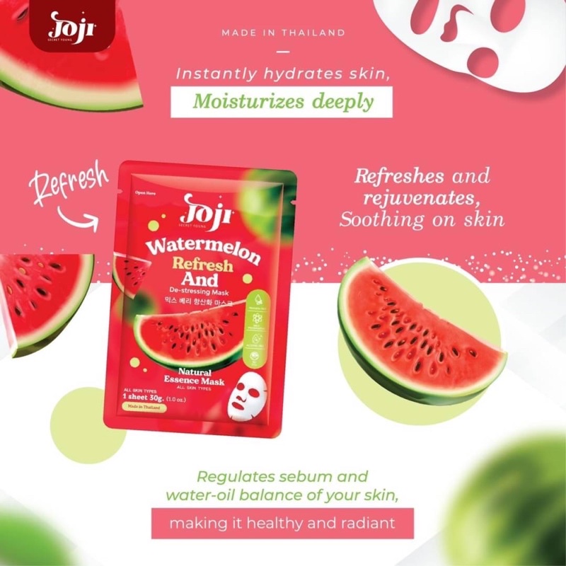 Joji Secret Young Fruity Mask sheet series 10 แผ่น (1กล่อง) แผ่นมาส์กหน้าผลไม้