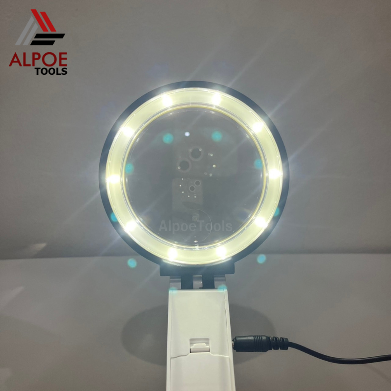 แว่นขยายตั้งโต๊ะ ไฟรอบ หลอด LED 10 พับได้รุ่น MG3B-1B / MG3B-1C