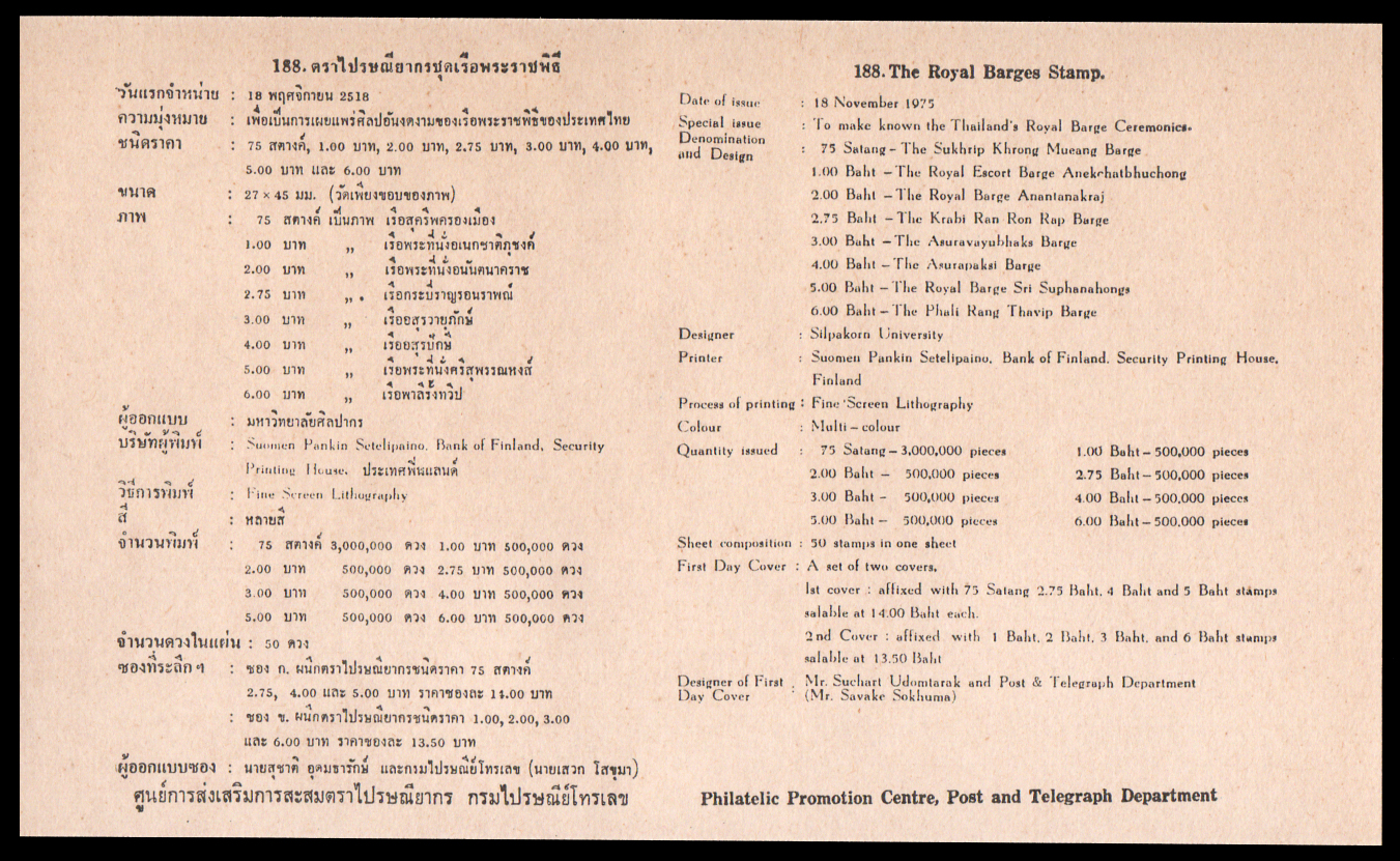 ซองวันแรกจำหน่ายเรือพระราชพิธี 2518