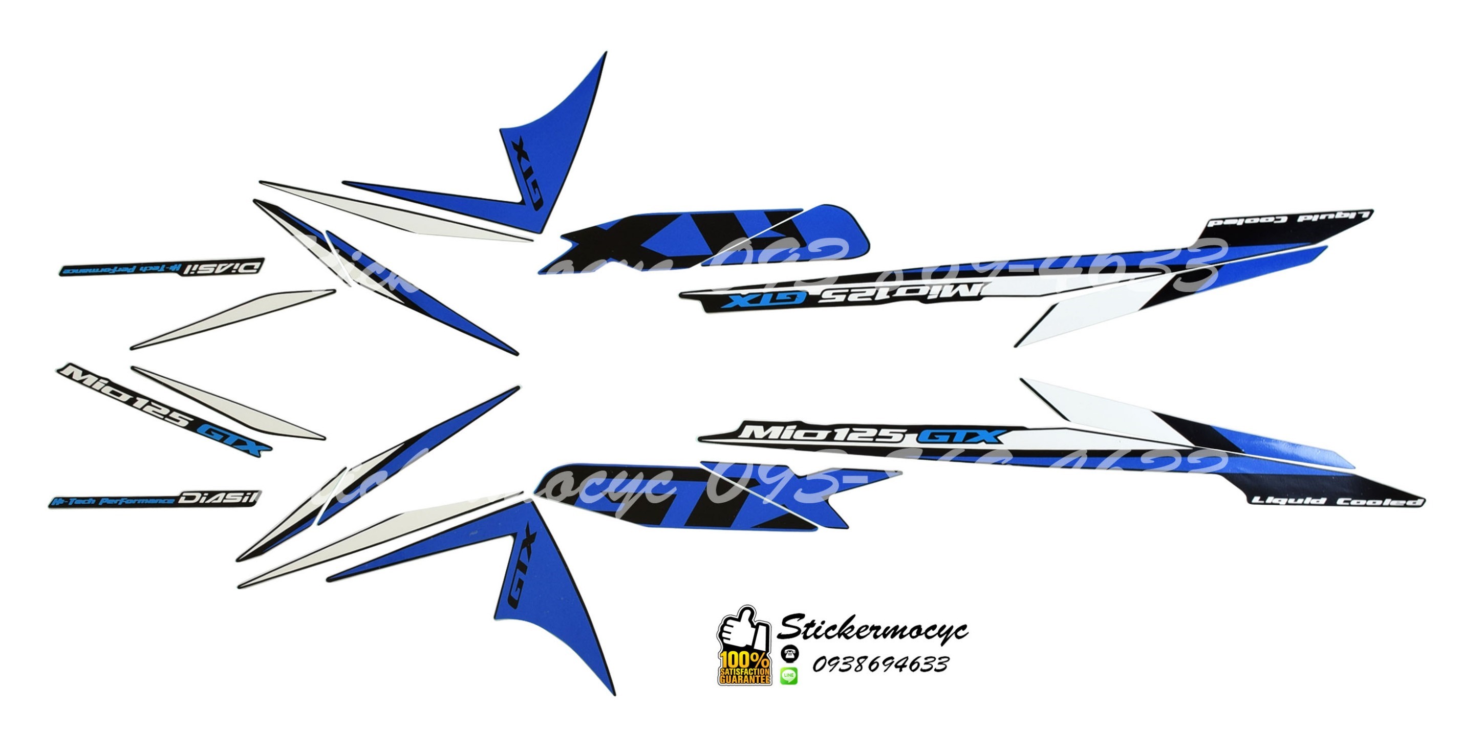 Sticker YAMAHA MIO 125 ปี 2010 รุ่น10 GTX ติดรถสี ดำ น้ำเงิน (เคลือบเงา) สติ๊กเกอร์ 3M แท้ สติ๊กเกอร์ติดมอไซค์ ยามาฮ่า มีโอ