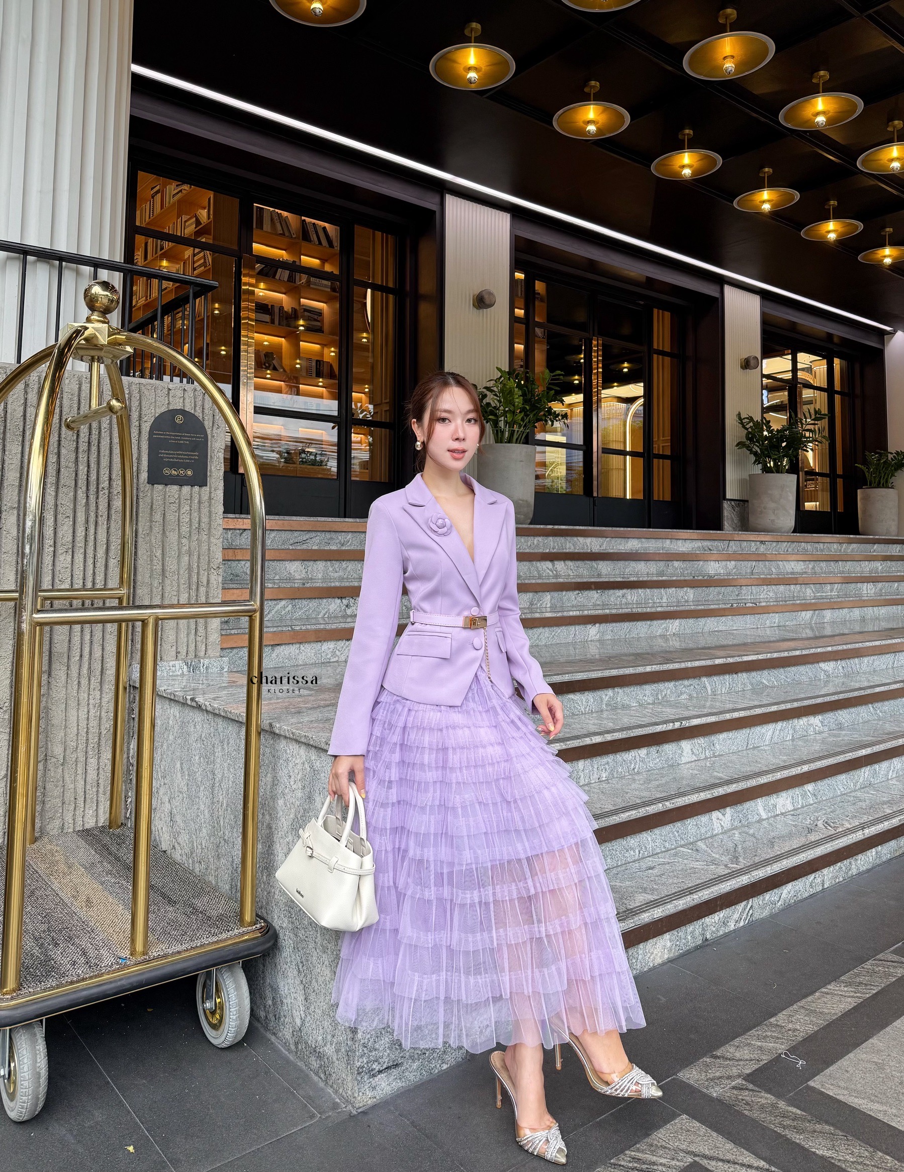 set Blazer+Skirt +เข็มขัด ลุคสวยผู้ดีสุดดด