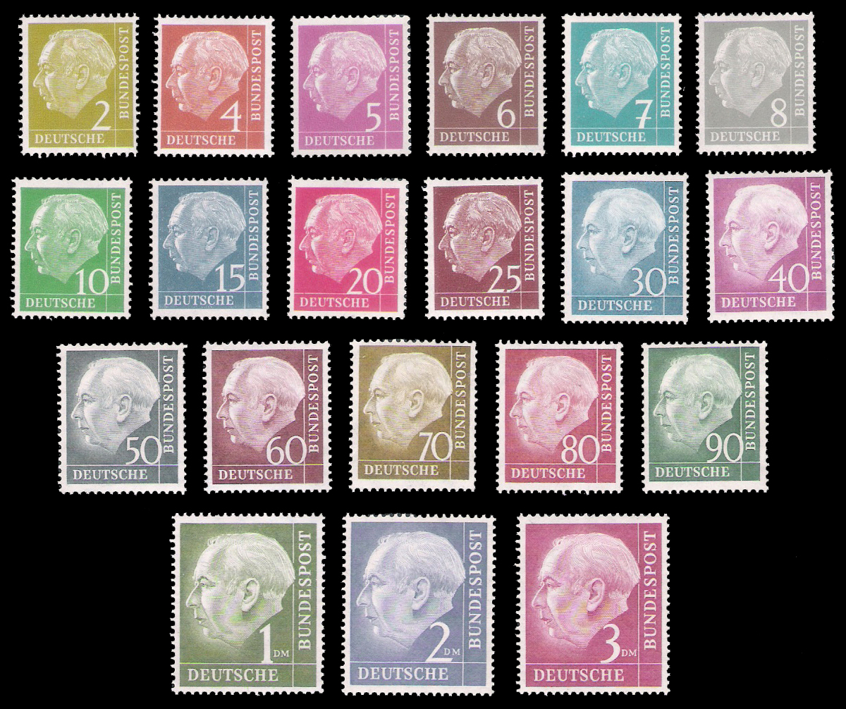 1954 Germany President Theodo Set (20) CV $104.35