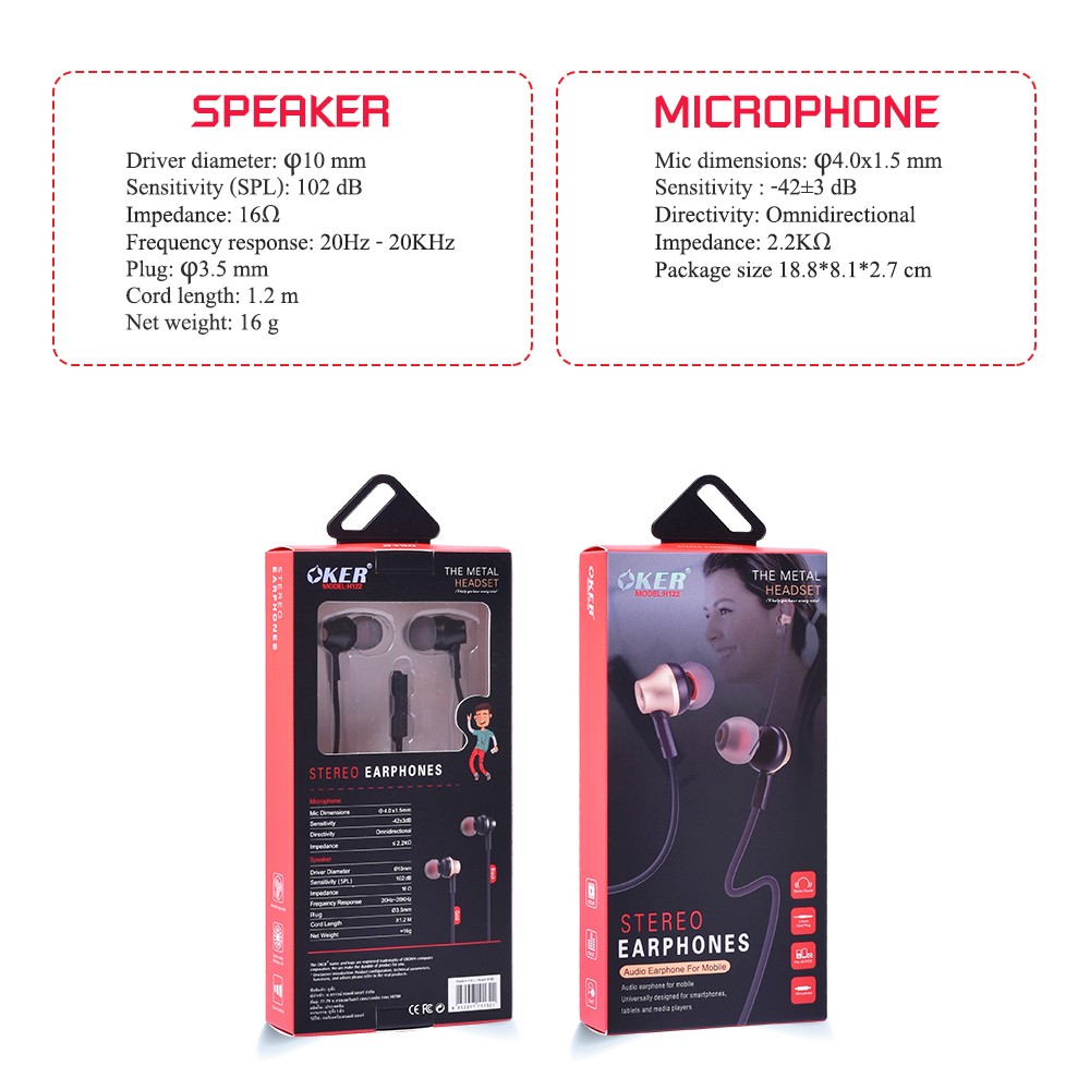 OKER H-122 OKER EARPHONE STEREO SKU-02940
