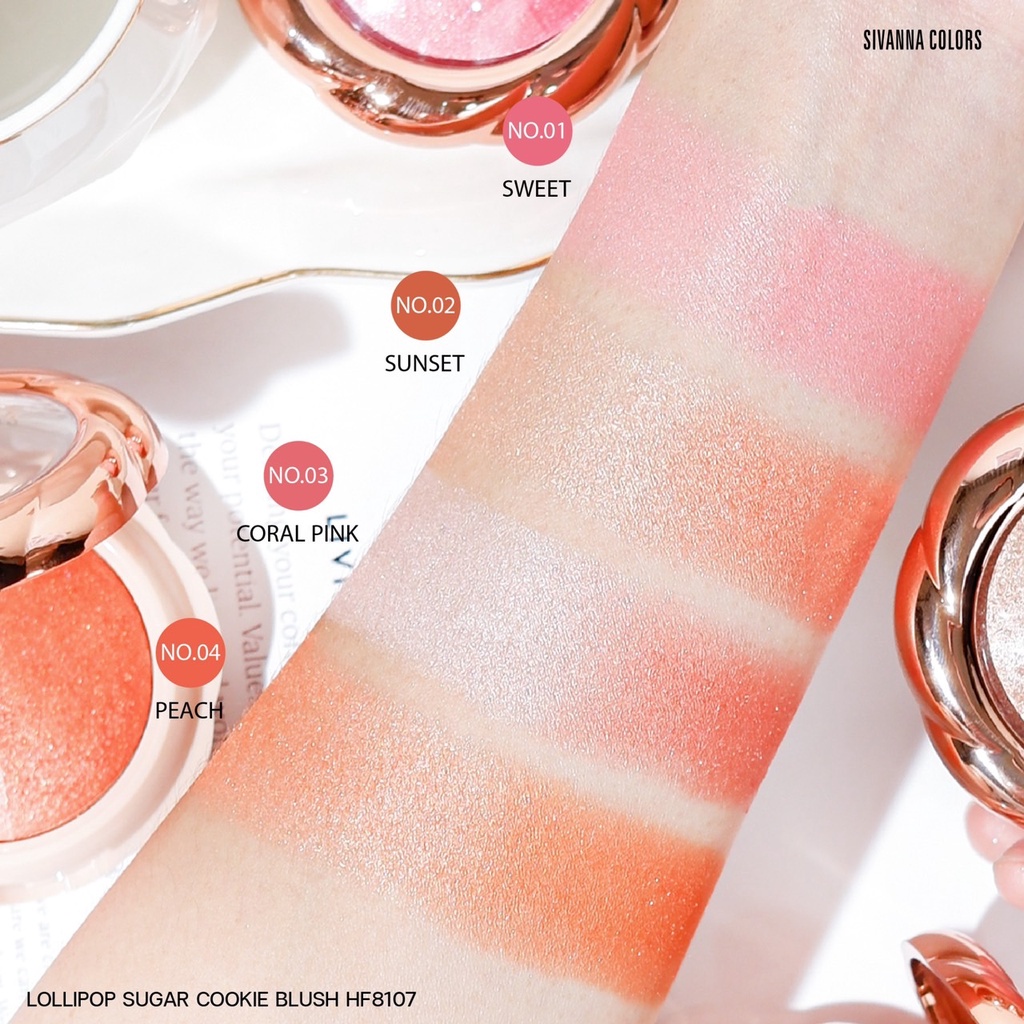 Sivanna Lollipop Sugar Cookie Blush HF8107 บลัชออน ลอลลี่ป๊อป 6กรัม ปัดแก้ม