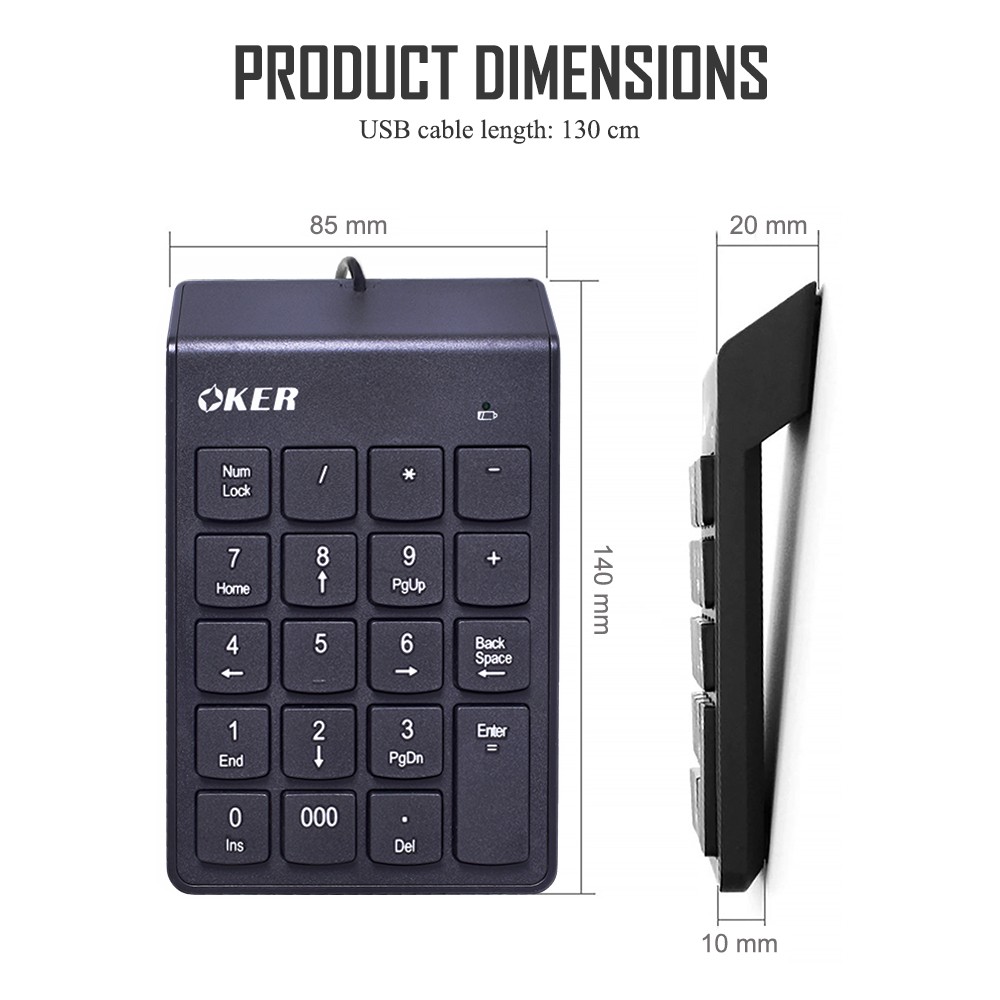 KP-972 OKER NUMERIC KEYPAD USB KP-UB-OK-972BK