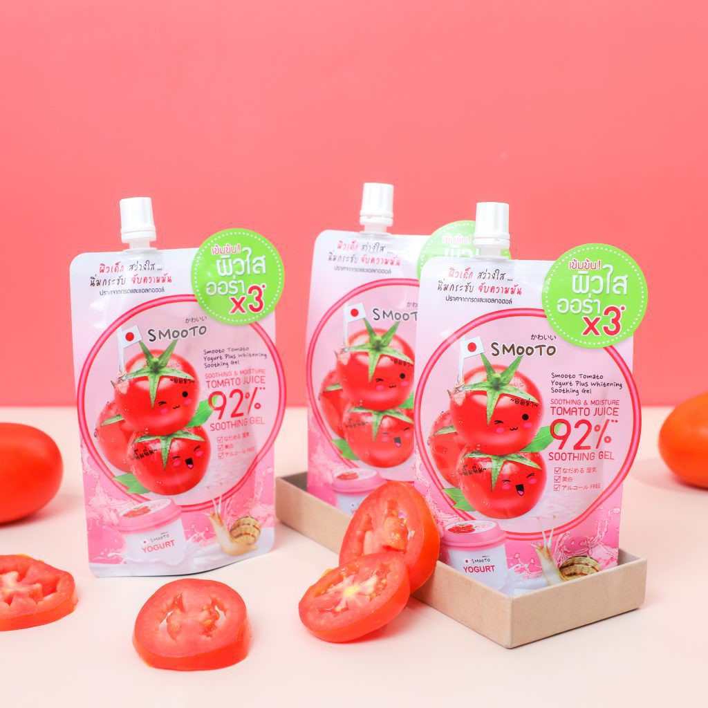 (1ซอง) สมูทโตะ โทเมโทบัลกาเรียโยเกิร์ตไวท์เทนนิ่ง ซูทติ้งเจล Smooto Tomato Yogurt Plus Whitening Soothing Gel 4.9